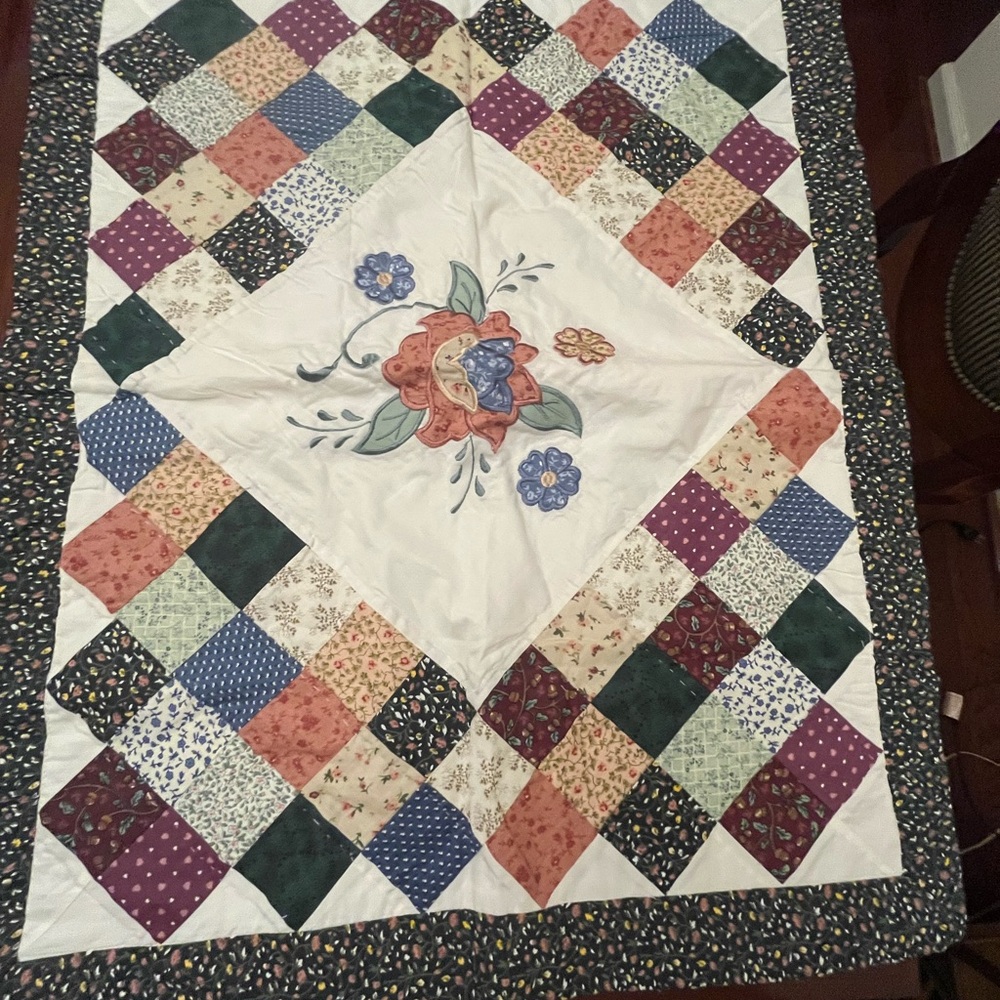 Patchwork Floral Quilt design pillow sham size 20X26 inches